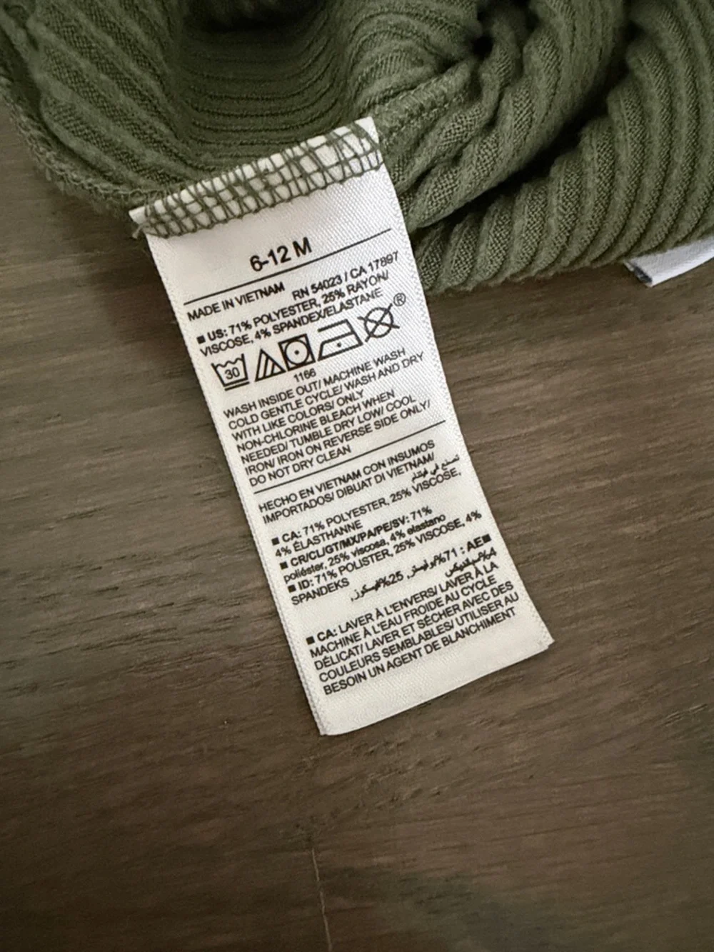 Old Navy Olive Green Ribbed Flare Pants Set | 6-12M